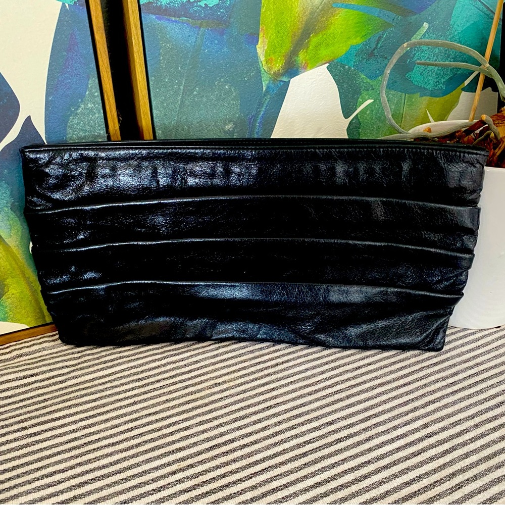 HOBO Black Leather Clutch